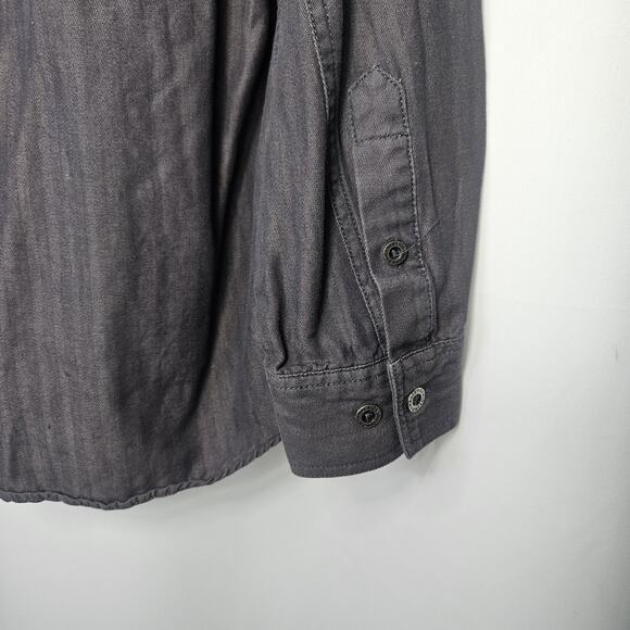 Harley-Davidson Shirt Men's XL Gray Long Sleeve Button Up Collared Pockets Logo - Picture 7 of 9